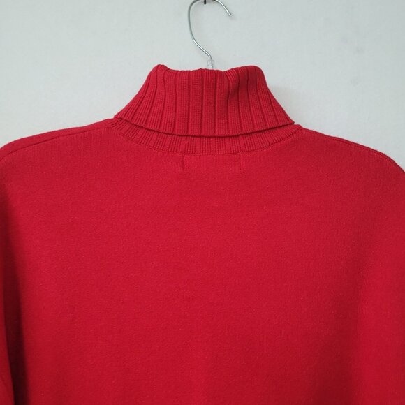 Pomander Place Vivianne Dress Womens S Red‎ Shimmer Turtleneck 3/4 Sleeve Mini - Picture 5 of 13